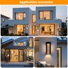 16 Inch Modern Outdoor Wall Sconce, Matte Black Waterproof Exterior