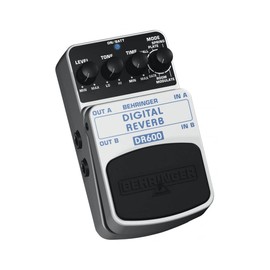 Behringer DIGITAL REVERB DR600 Digital Stereo Reverb Effects Pedal, Silver