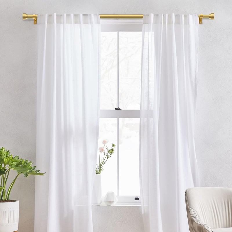 IFELS 2 Pack Heavy Duty Curtain Rods for Windows 48
