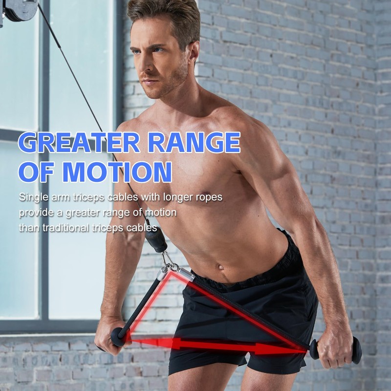 HXD-ERGO Triceps Rope, One-Handed Training Rope, Ergonomic Single Triceps Rope,