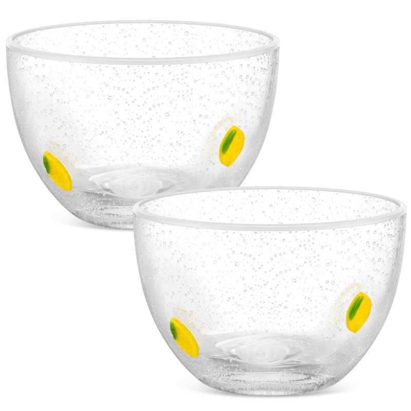 Potchen 2 Pcs Lemon Kitchen Decor Glass Bowls, Summer Decorative
