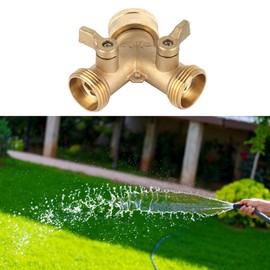 Faucet Splitter,360° Rotate Y Type Dual 2 Way Brass Hose Splitter,G3/4 Hose Connector with Water Faucet Ball Valve,for Large Farmland for Plant Irrigation