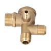Air Compressor Valve Replacement Components Brass 4 Way Double Pipe