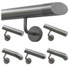 Stainless Steel Handrail, 42.4 mm Diameter, With Angled Bracket &