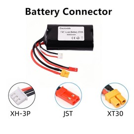 TX16S Battey 5000mAh 2S 7.4V Rechargeable Li-ion Battery with XT30 and JST Plug for TX16S RC4GS RC6GS Transmitter TX12 Transmitter 1Pack with USB Charger