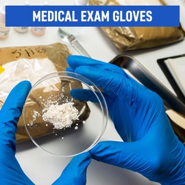 Powder Free Disposable Nitrile Gloves Medium -100 Pack, Blue -Medical Exam Glove