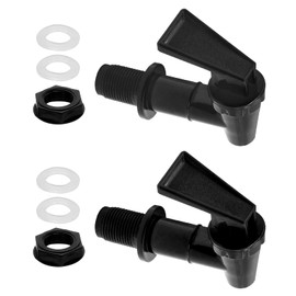 Bonsicoky BPA-Free Replacement Cooler Faucet, Reusable Spigot Spout Water Beverage Lever Water Tap(Black, 2 Sets)