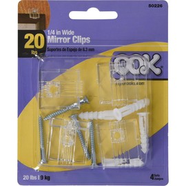 OOK 534016 1/4-Inch 20-Pound Adjustable Plastic Mirror Holders, 4-Pack