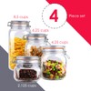 Home Basics 4 Piece Glass Canister Set, Clear