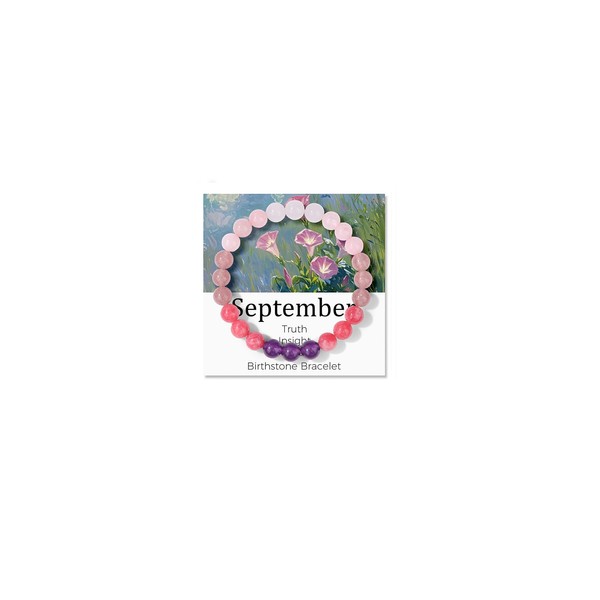 Risyfjew Birthstone Crystal Floral Bracelets for Women Men Colorful Stone