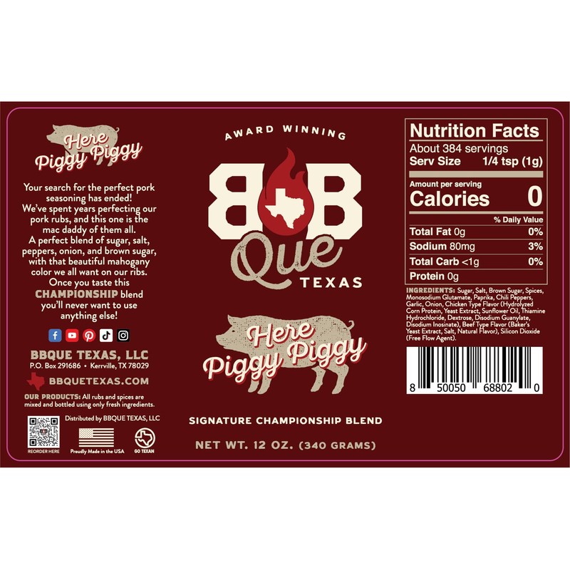 Here Piggy Piggy - Pork Rub 12 oz.