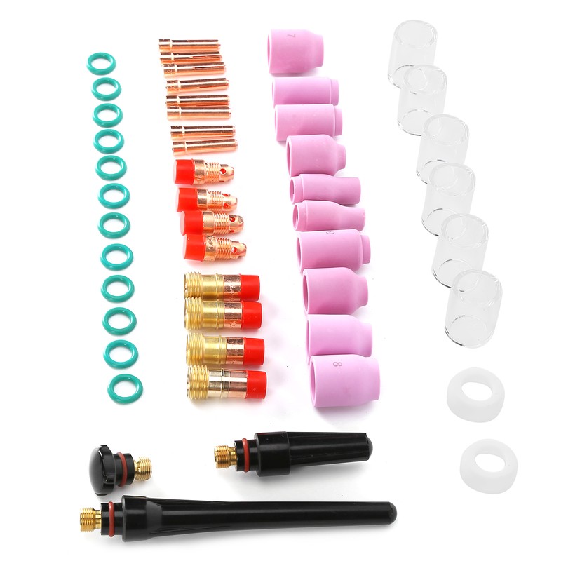 49Pcs TIG Welding Torch Kit Collets Ceramic Nozzles Cups Replacement