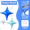 Blue Silver Star Balloons,15Pcs Silver Blue Star Foil Balloons,26/18/10 Inch