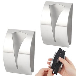 UNICRAFTALE 2Pcs Zipper Jig Tool Stainless Steel Zipper Jig Helper Metal Zippers Pull Slider Helper Zippers Installing Tool for Pants Dresses Clothes 78x50x22mm