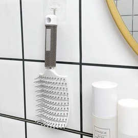 Large Curved Detangling & Styling Hairbrush with Massage Function, Unisex Portable Beauty Tool White Brush 10ea