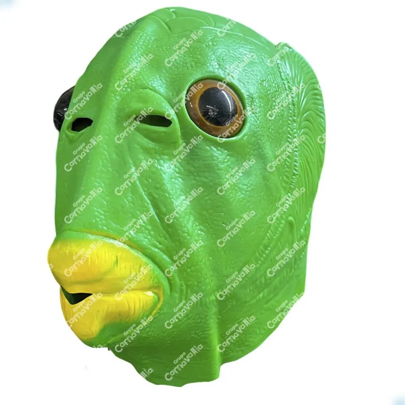 Máscara Cabeza D Pez Verde Disfraz Halloween Fiesta Divertid