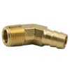 Legines Brass Hose Barb Fitting, 45 Degree Elbow, 3/8" Barbed