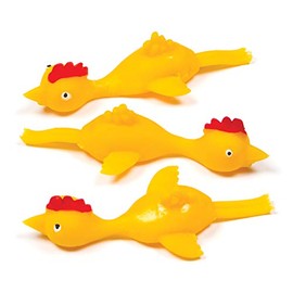 Baker Ross AG639 Stretchy Flying Chickens (Pack of 5) Perfect for Kids Party Bag Fillers or Gifting Ideas