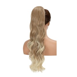 Long Wavy Synthetic Hair Extensions, 26 Inches, Natural Appearance, High Temperature Fiber, For Daily/Party Use (Golden Blonde)