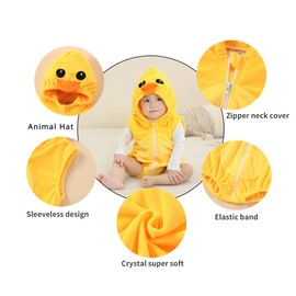 COOKY.D Unisex Baby Sleeveless Animal Cute Romper Bodysuit Newborn Boys Girls Outfits,Duck 6-12 Months