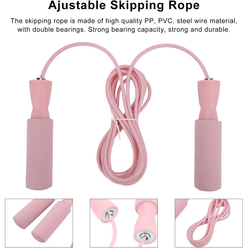 Cuerda de saltar de alambre de acero ajustable con doble
