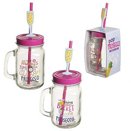 Pop The Prosecco Slogan Glass Drinking Jar