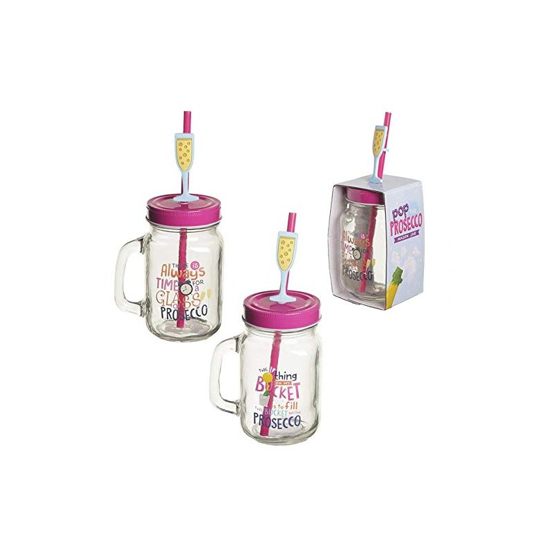 Pop The Prosecco Slogan Glass Drinking Jar