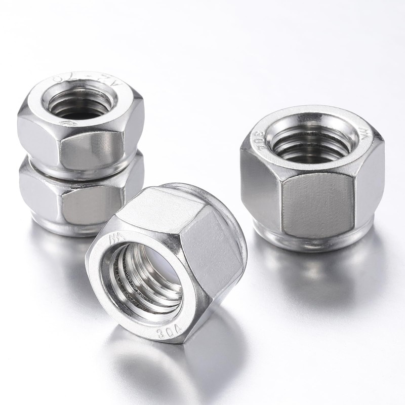 Wensilon(50pcs) 1/4-20 Self Clinching Nuts 304 Stainless Steel Self-Lock Nylon