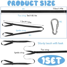 Enhanced Heavy Snowmobile Tow Strap, Exceptional ATV & Snowmobile Tow Strap – The Ultimate Tow Rope for Tubing, Snowmobile, and Skidoo Accessories – 2 Robust Straps with Hooks for Easy Towing