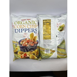 Trader Joes Organic Corn Chip Dippers with Grafton Way Chip Clip (Corn, 2 Pack)
