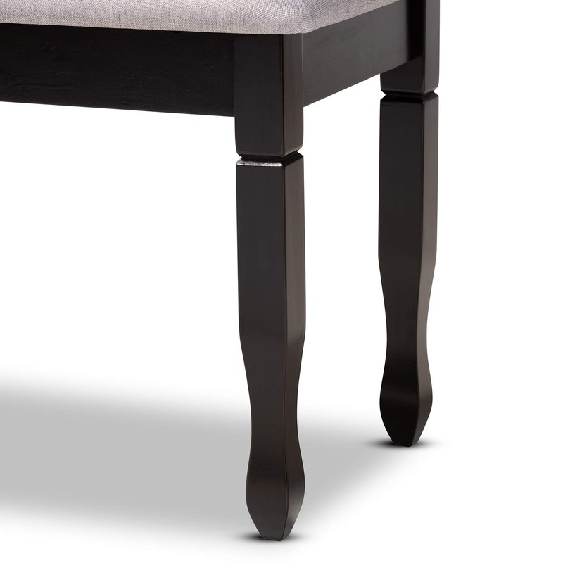 Baxton Studio Grey Upholstered and Brown Finished Wood Dining Bench