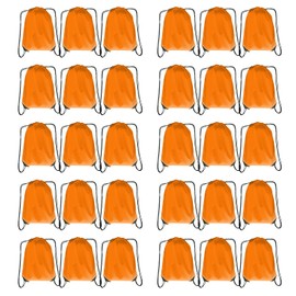 JohahaTim Drawstring Backpack Bulk Draw String Backpack Bags DIY Gym Sports Traveling Yoga Cinch Bag Sackpack Drawstring, Orange, 42 x 34 cm / 16.54 x 13.39 inch, Traveling