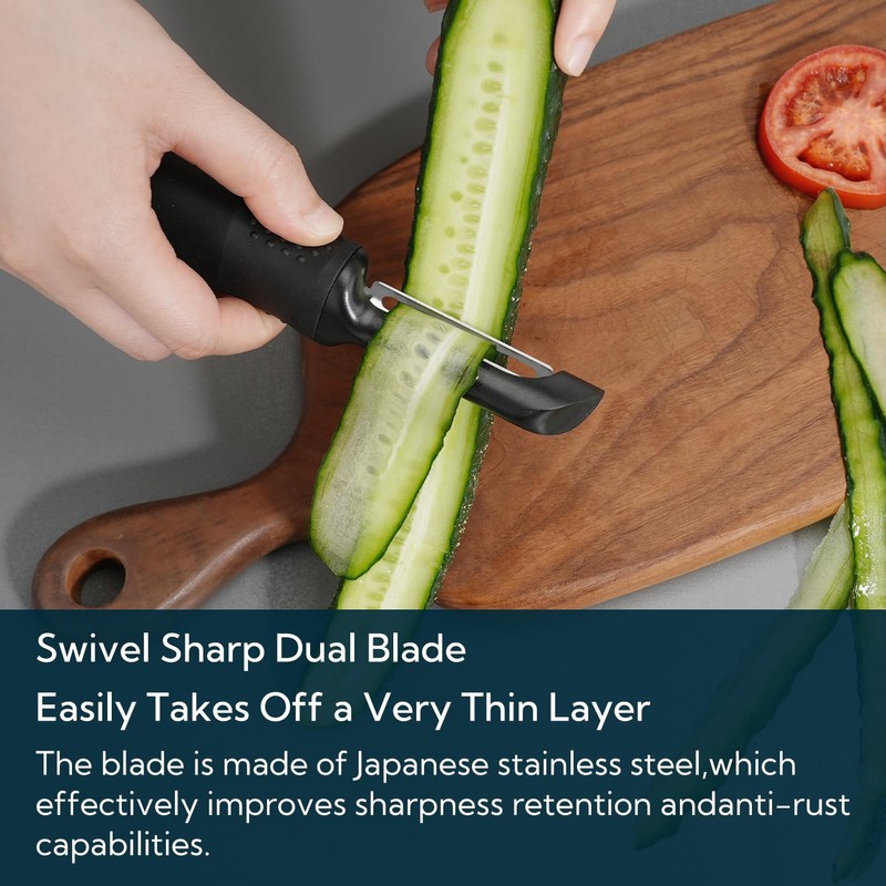 KITCHENDAO Magnetic Vegetable Peeler with Durable Japanese Stainless Steel Sharp