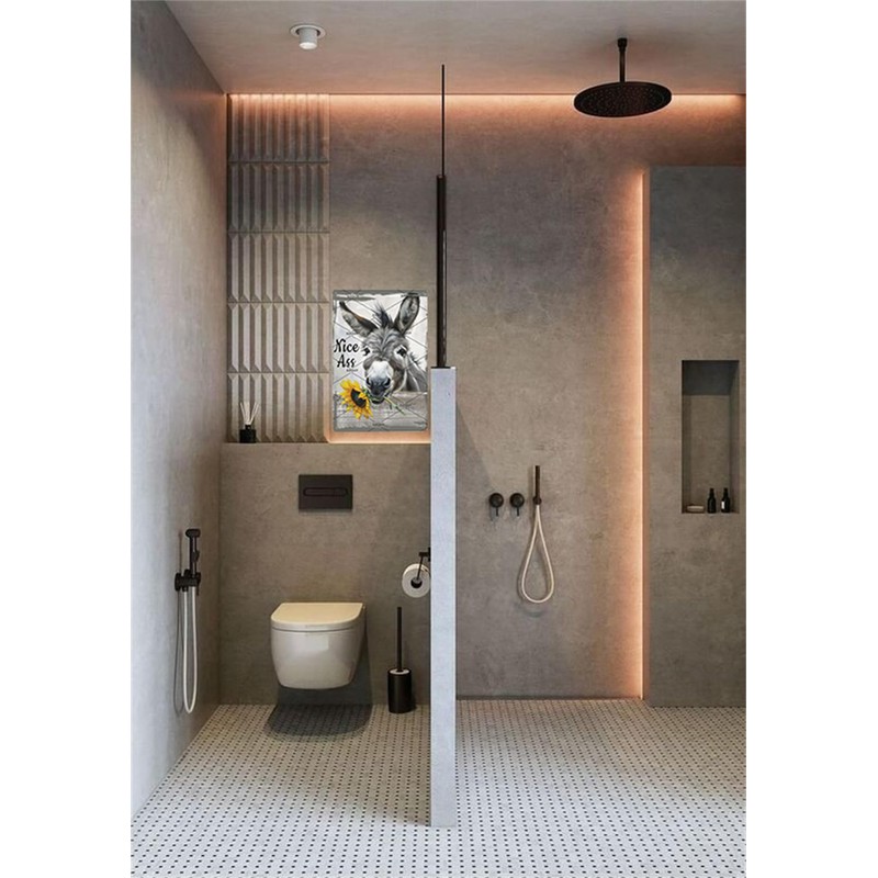DZQUY - Letrero divertido para baño, diseño de girasol, decoración