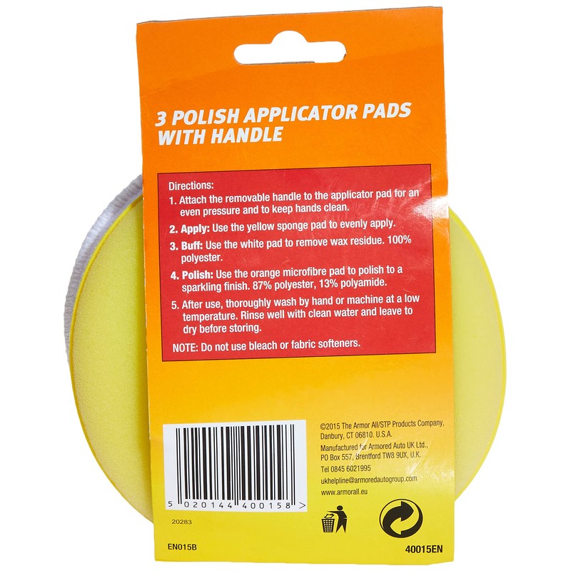 Armor All Autopolitur Applikator Pads mit Handle, 3 Pads