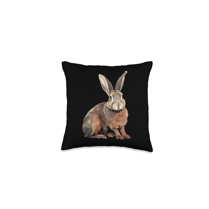 Flemish Giant Rabbit Throw Pillow