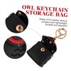 TEHAUX Owl Earbud Bag with Keychain Cute Cartoon Earphone Organizer