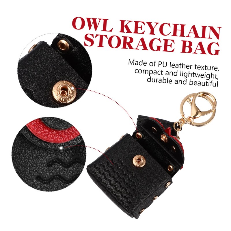 TEHAUX Owl Earbud Bag with Keychain Cute Cartoon Earphone Organizer