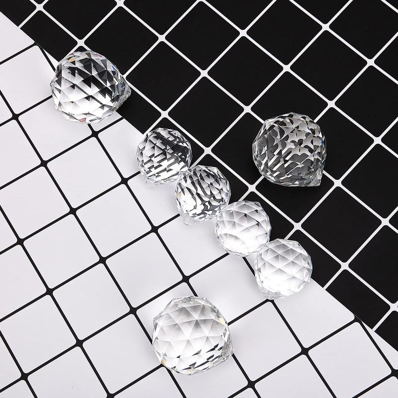 MerryNine 3 Pcs Crystal Suncatcher Prism Ball, Clear 1.6"/40mm Sun