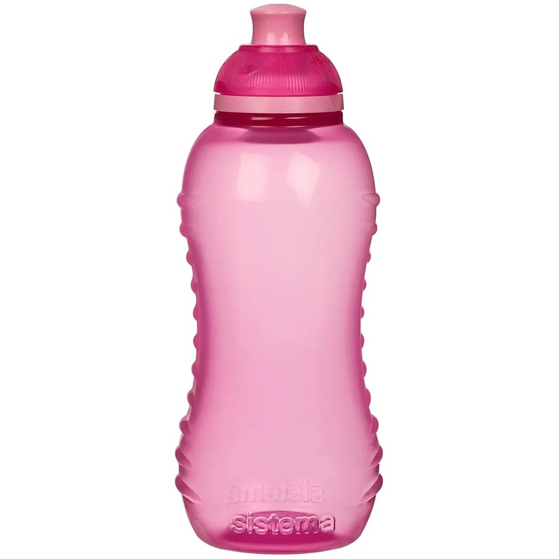 3 Sistema 330ml Twist n Sip Drink Bottles, Blue, Pink,
