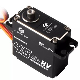 FLASH HOBBY 45Kg Full Waterproof Coreless Servo Motor Standard 180 Degree HV ...
