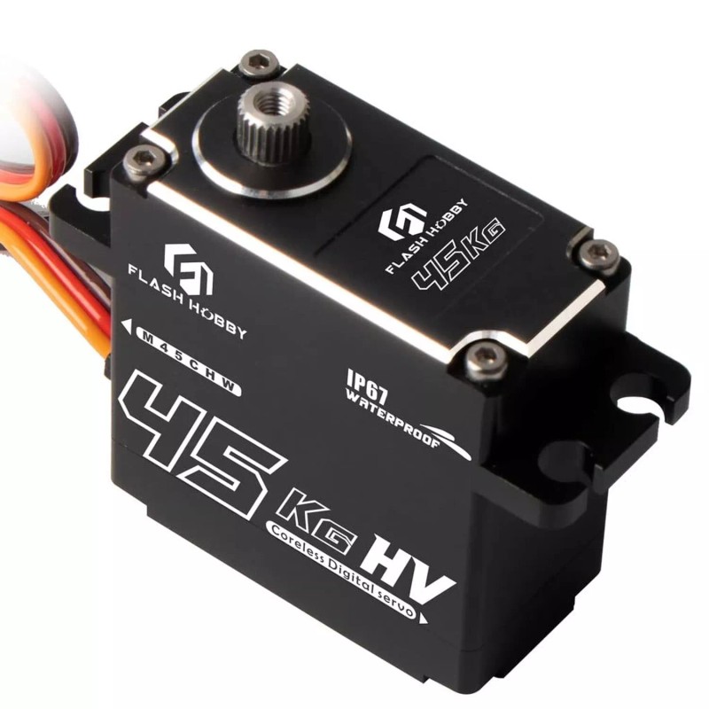 FLASH HOBBY 45Kg Full Waterproof Coreless Servo Motor Standard 180