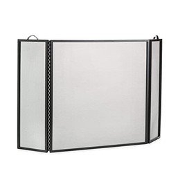 Evergreen 50 x 31 Inches Classic Tri-Fold Flat-Guard Fire Screen - Black