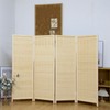 Pawlabay 4 Panel Short Panel Divider Screen,3.95 FT Tall Bamboo