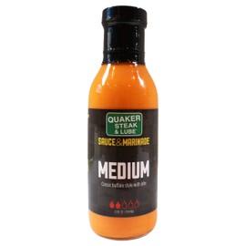 Quaker Steak and Lube Medium Wing Sauce - 12 Ounce Glass Bottle of Quaker Steak & Lube Medium Sauce