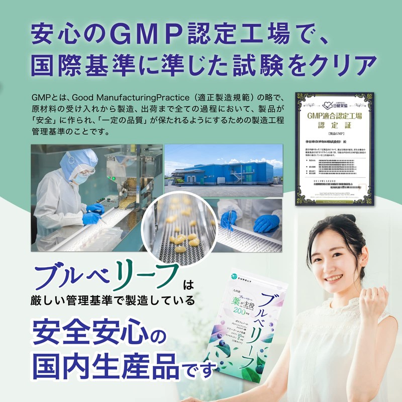 ブルベリーフ ブルーベリー ポリフェノール ルテイン サプリメント (大学/県との共同研究) 九州産 ゼアキサンチンプロアントシアニジン クロロゲン酸 農薬不使用