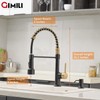 GIMILI Black and Gold Kitchen Faucet with Pull Down Sprayer