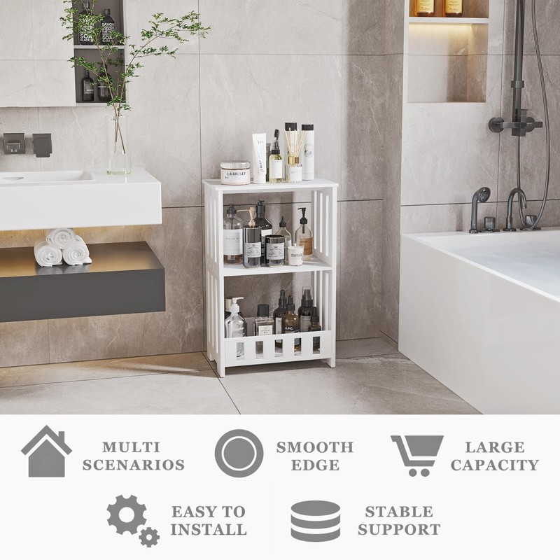 HAYOFAMY 3 Tier Side Table Night Stand, Narrow End Table