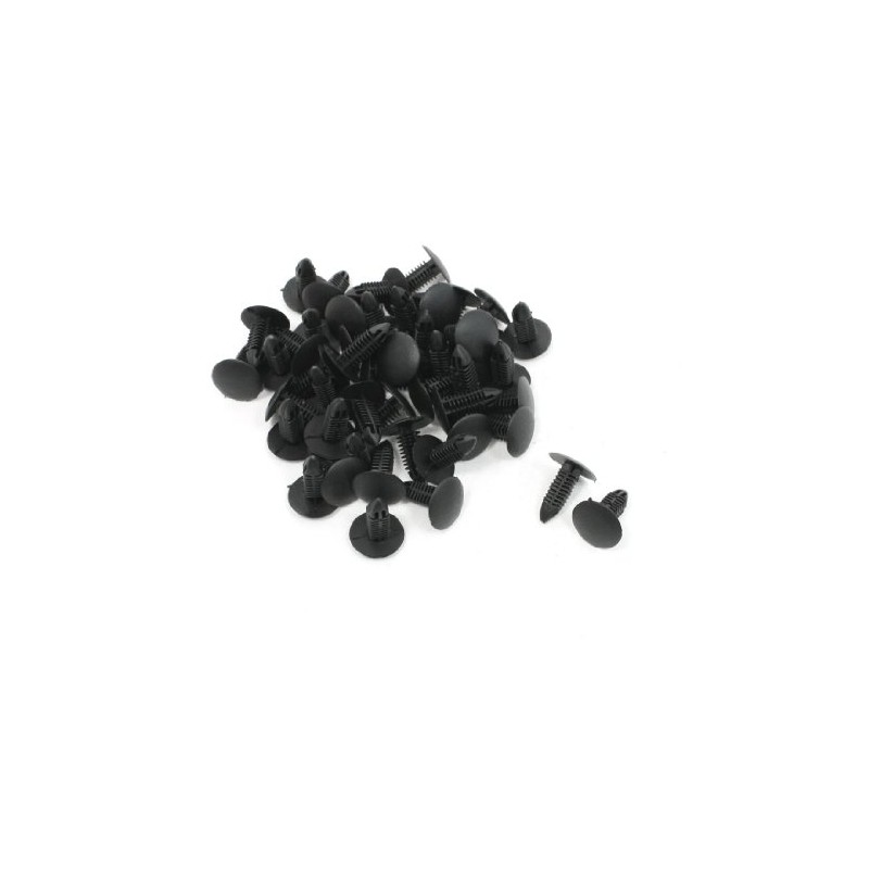 sourcingmap 50 Pcs Car 6x6.7mm Hole Black Door Fender Plastic
