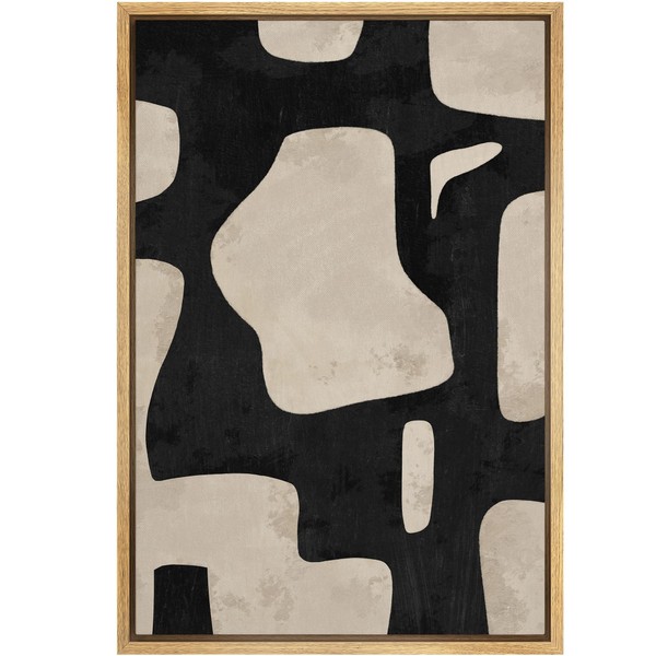 SIGNFORD Framed Canvas Print Wall Art Abstract Art with Curved